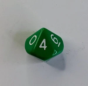 Vintage 1990s The Armory d10 RPG Die Opaque Green/White Taiwan Mould - Picture 1 of 2
