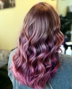 20pcs Wholesale Women Long Ombre Pink Purple Wig Curly Two Tone Wig Cosplay Wigs - Picture 1 of 8