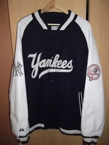 College Baseball Jacke New York Yankees, Blau, Ärmel Leder weiß, Größe XL / XXL - Bild 1 von 13