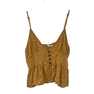 Top corto Sky & Sparrow para mujer con botones y volantes dobladillo sin mangas talla grande - Imagen 1 de 8