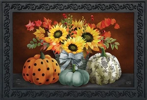 Briarwood Lane Patterned Pumpkins And Sunflowers Doormat - Picture 1 of 5