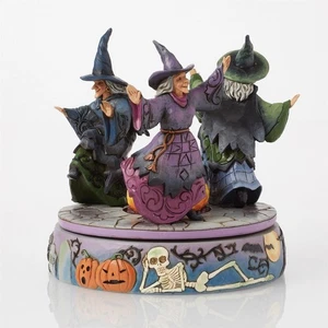 Jim Shore BRUJAS CALDERO GIRATORIO FIGURA-A-HAUNTING WE WILL GO 6016640 NUEVO - Imagen 1 de 4