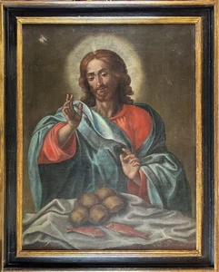 Scuola Veneta, Cristo Benedicente con i Pani e i Pesci – Fine del XVII Secolo - Foto 1 di 7