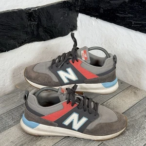 New Balance 009 Trainers UK 9 Grey And Orange Running Sports Casual Comfort - Picture 1 of 18