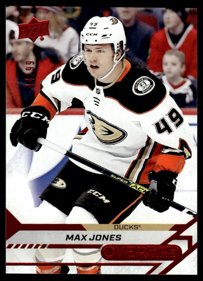 2020-21 Upper Deck Overtime Max Jones /99 Anaheim Ducks #12 - Image 1 of 2