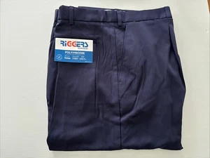 Riggers Workwear Pants Poly/Viscose 107S-7  1/4 New LT Navy Colour Free Postage - Picture 1 of 11