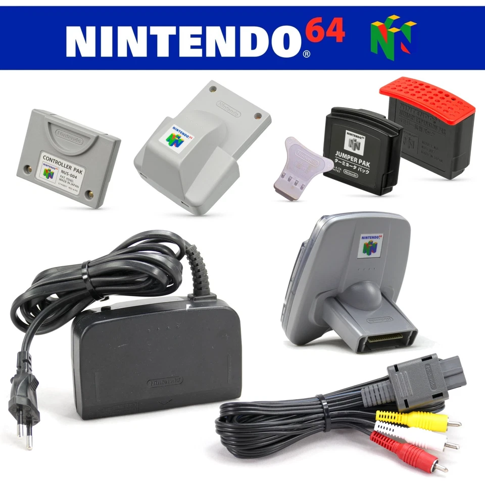 N64 / Nintendo 64 Zubehör-Set Auswahl 🤔✅ Netzteil, Kabel, Expansion, Jumper Pak - Bild 1 von 1