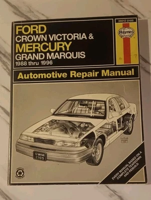 Manual de reparación Haynes 36012 1988-1996 Ford Crown Victoria Mercury Grand Marquis Foto 1 de 4