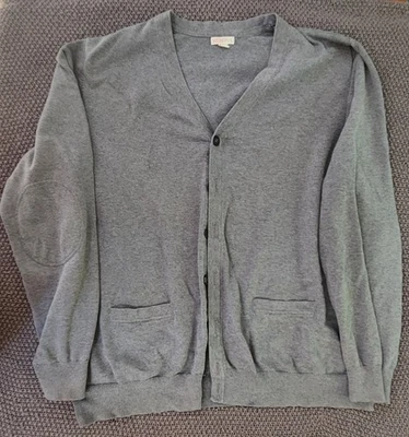 Merona Men's Gray Striped Button-Up XXL Cardigan Sweater - Image 1 of 4