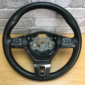 Genuine VW black leather steering wheel for T5.1 Transporter with switches. 3D - Picture 1 of 14