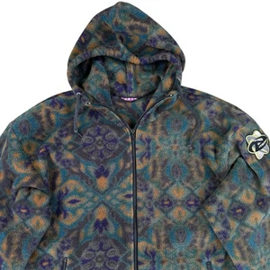 RARE Vintage Burton Snowboards Fleece Men's Medium USA 90s Surfwear Full Zip - Picture 1 of 11