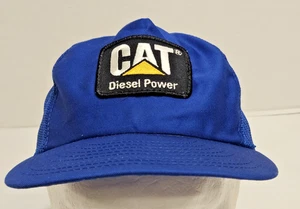 Vintage Cat Diesel Power Patch Blue Snap Back Trucker Hat Louisville MFG Co. - Picture 1 of 11