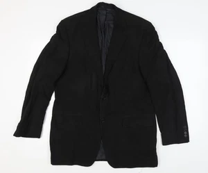 Jaeger Men's Black Blazer 42L Long Two-Button Jacket - Picture 1 of 12