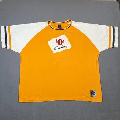 Camiseta Outkast Clothing Co Para Hombres 2XL Naranja Blanco Béisbol Raglán Y2K Rap Camiseta Foto 1 de 4