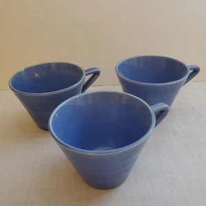 3er Set Homer Laughlin Harlekin Tee Kaffee Tassen Himmelblau - Bild 1 von 9