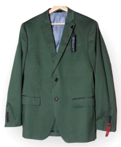 J.Ferrar Men Slim Fit Olive Green Stretch Sport Coat Blazer Jacket SZ M 3840 Reg - Picture 1 of 8
