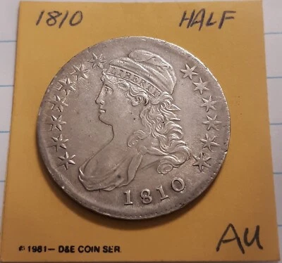 Medio dólar busto tapado 1810 (AU) Foto 1 de 4