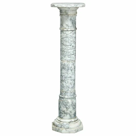 Antique Neo-Classical Variegated Marble Sculpture Display Pedestal, circa 1900 Cover