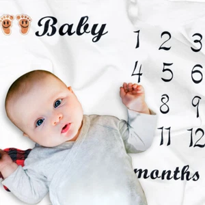 Newborn Baby Monthly Growth Milestone Premium Fleece Photography Background - Picture 1 of 12