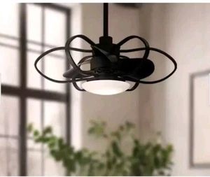 MinkaAire Gordon 29in Indoor Coal Black Air Delier Fandelier LED Ceiling Fan - Picture 1 of 15