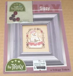 Trilogía ""Sissy"" muñeco de nieve con muñeco muñeco muñeco de nieve patrón de punto de cruz con botones - Imagen 1 de 2