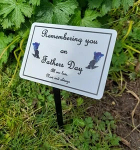 Fathers Day Memorial Plaque Dad Grave/Tree Marker Cremation Dad Grave Plaque  - Picture 1 of 5