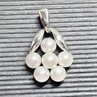 MIKIMOTO Pendant Top Akoya White Pearl 4mm Silver 925 Signed Necklace Japan
