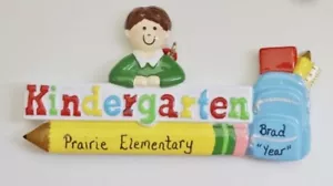 Personalized Kindergarten Boy or Girl First Day Of School Christmas Ornament - Picture 1 of 4
