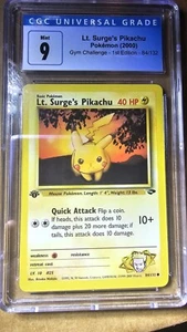 Lt. Surge's Pikachu Pokemon 2000 Gym Challenge 1st Edition 84/132 CGC 9 - Picture 1 of 2