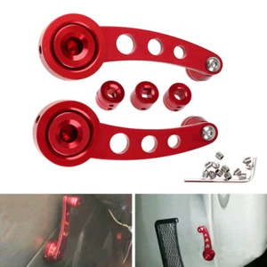 2 piezas BILLETE DE COCHE ALUMINIO MANIVELA MANIVELA BOBINADORA CAMIONETA PUERTA CAMIONETA ROJO NUEVO - Imagen 1 de 6