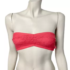 Damen CK One Small Rosa Trägerlos Bralette Nylon Bandeau Spitze - Bild 1 von 5