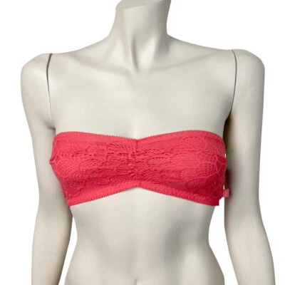 Mujer CK One Pequeño Rosa Sin Tirantes Bralette Nylon Bandeau Lacw Foto 1 de 4