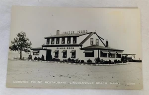 Cartolina d'epoca foto aragosta sterlina ristorante Lincolnville Beach Maine RPPC - Foto 1 di 2