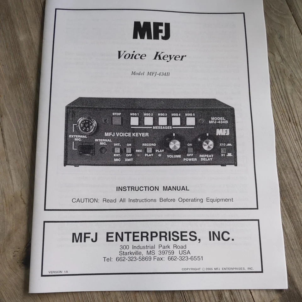 MFJ-434B Voice Keyer Manual/Schematic - Image 1 of 1