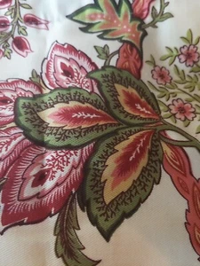 Waverly Layered Scallop Valance Jacobean Fuscia Pink Green 54"x19”  - Picture 1 of 4