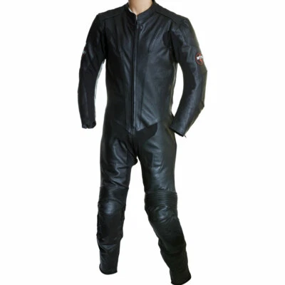 RTX PANTHER Black Matt LEATHER Motorcycle One Piece Biker Suit MEDIUM 40" EU 50 - Image 1 of 4