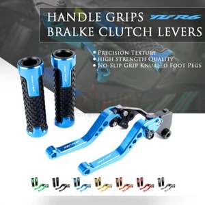 CNC Short Brake Clutch Lever & Handle Grips Bar for YAMAHA YZF600 YZF R6 99-04 - Picture 1 of 11