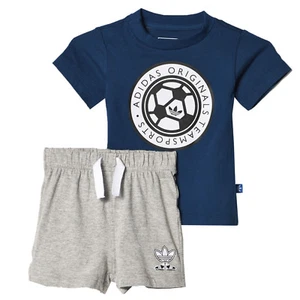 ADIDAS KINDER SOCCER SET TREFOIL SPORT FREIZEIT ANZUG FUSSBALL HOSE SHORTS SHIRT - Picture 1 of 1