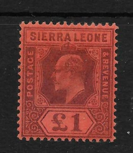 SIERRA LEONE SG85 1903 £1 LILA AUF ROT MTD POSTFRISCH - Bild 1 von 1