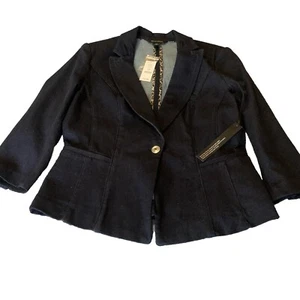 White House Black Market Damen 3Q Denim Blazer Größe 8 neu mit Etikett UVP $ 130 - Bild 1 von 4