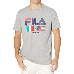 Fila International Men's T-Shirt Grey-Blue-Red LM913786-073 - Picture 1 of 1