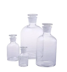 30ml-2500ml Glass Reagent Bottle Ground-in Stopper Narrow Mouth Transparent - Picture 1 of 41
