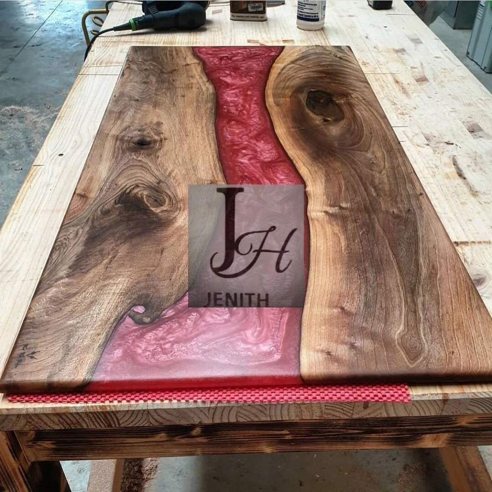 Custom Epoxy Wood Table Top – Handmade Dining Office Desk Furniture - Image 1 of 1