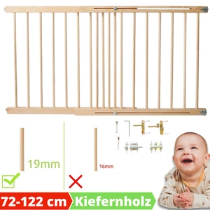 Treppenschutzgitter Holz Ohne Bohren Türschutzgitter Ausziehbar Verlängerung - Bild 1 von 12