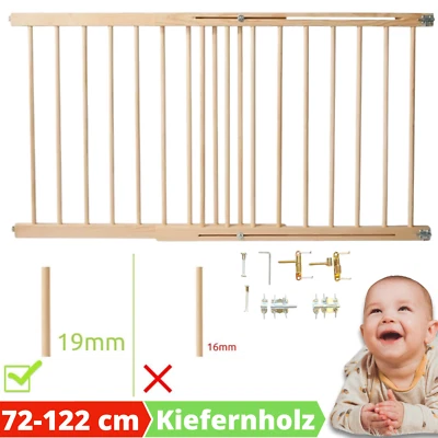 Treppenschutzgitter Holz Ohne Bohren Türschutzgitter Ausziehbar Verlängerung - Bild 1 von 4