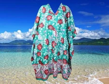 Womens Maxi Kaftan Dress, Oversize Lounger, Cotton Caftan, Blue Boho Kaftan L-XL
