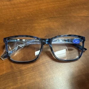 Boncamor +2.00 Anti-Blue Light Glasses Frames Blue Black Designer - Picture 1 of 4