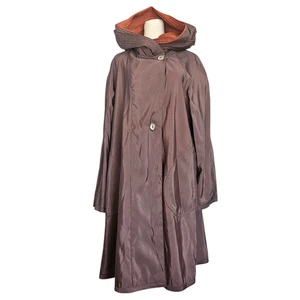 Mycra Pac Donatella Reversible Rain Jacket Hood Brown/Orange SZ 0-Petite US 6-8 - Picture 1 of 17