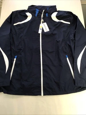 NUEVA Chaqueta Cortavientos Ligera Resistente al Agua con Capucha Azul Marino de North End Foto 1 de 4