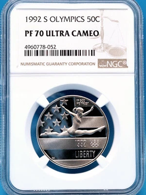 1992-S Olympics Half Dollar 50¢ NGC PF 70 Ultra Cameo - TOP POP - Image 1 of 4